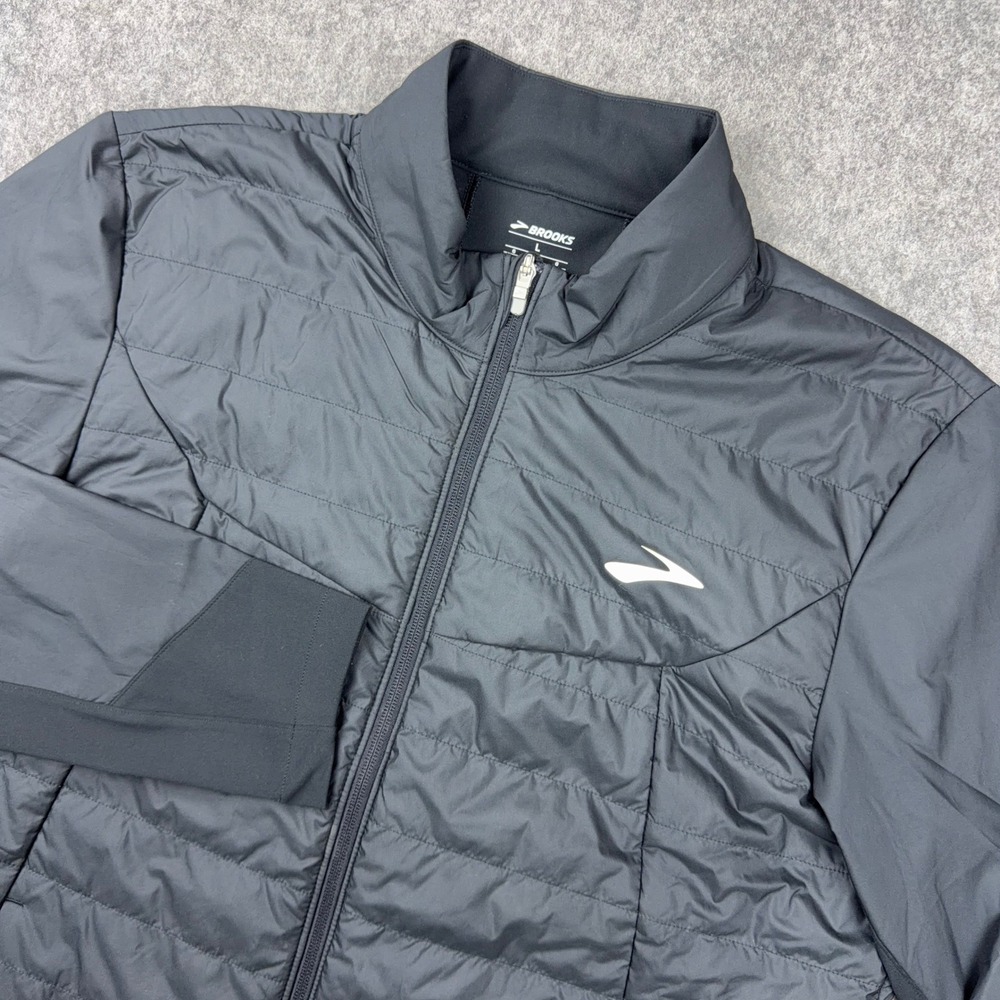Brooks Shield Hybrid Jacket 2.0 Mens Large Black Insulated Full Zip Running